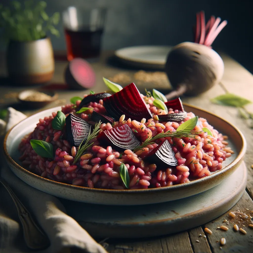 Beet Farro Risotto